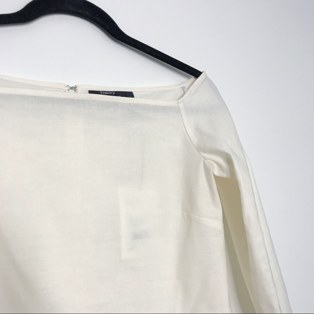 Theory Aprine Stretch Linen Off The Shoulder Top S - Picture 4 of 8